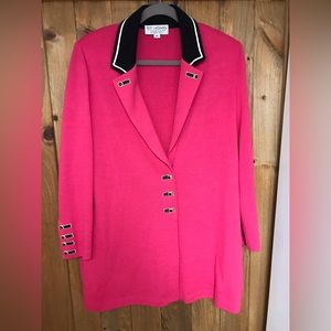 St. John - Size 16 Blazer - Pink with black button detail